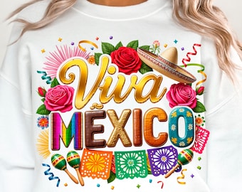 Viva Mexico 15 septiembre gold png cinco de mayo png sublimation design download Mexican Day png Mexican png sublimate designs download