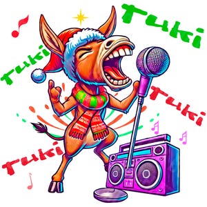 mexican christmas png, donkey christmas png, tuki tuki png, funny villancicos png, latin xmas png, latino christmas png burrito sabanero png