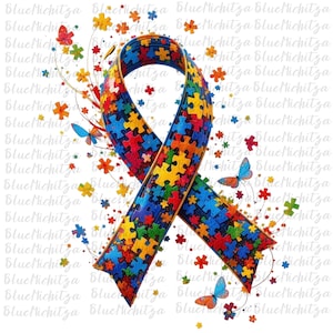 Autism Awareness Coquette Bow png, 3D-trendy retro autismestrik png, Autism Mama png, Autism Advocate png, speciaal onderwijs neurodiversiteit png