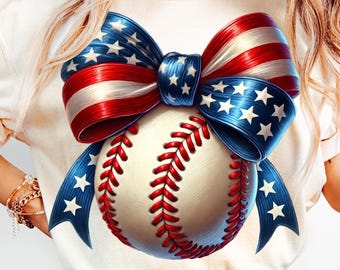Baseball png realistic 3d baseball Game day baseball Baseball mama girly Baseball mom png USA flag Bow Sports png Patriotic Baseball season