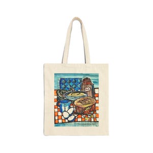 Charming Cotton Canvas Tote Bag for Everyday Use, Eco-Friendly Shopping, Farmers Market, Gift for Food Lovers, Personalized Grocery Bag
