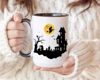 Halloween pattern mug, Halloween witch coffee mug, Halloween witchy gothic mug, Funny Halloween mug, Housewarming gift