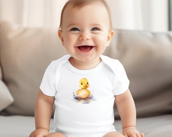 Short Sleeve Bodysuit, Organic Cotton ,Cute Baby Bodysuit, Baby Clothing, Infant Clothing, Baby Boy, Baby Girl, Baby Animals, Duckling