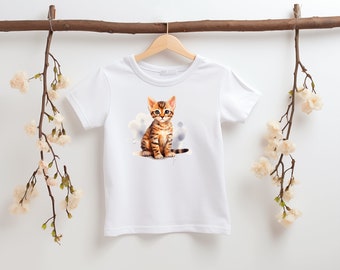 Bengal Watercolor style Animal Kids T-shirt, Cute T-shirt, Animal T-shirt, Girl Shirt, Boy Shirt, Cute Art, Kids T-shirt, Fun Shirt, Art