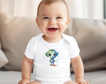 Short Sleeve Bodysuit, Organic Cotton ,Cute Baby Bodysuit, Baby Clothing, Infant Clothing, Baby Boy, Baby Girl, Baby Animals, Alien