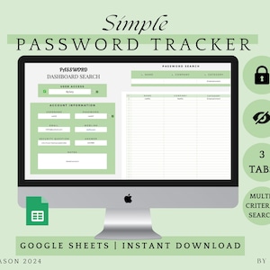 Wachtwoordtracker | Google Spreadsheets | Accountwachtwoordboek | Spreadsheet accountorganisatie | Sjabloon wachtwoordindeling | Digitaal wachtwoord