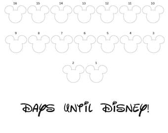 Cuenta regresiva de 100 días en blanco para Disney