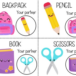 FOURNITURES SCOLAIRES Cartes de jumelage des partenaires | Gestion de classe Rentrée scolaire