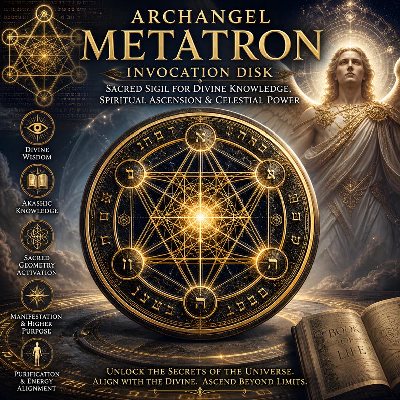 Archangel Metatron Invocation Disk – Sacred Sigil for Divine Knowledge ...