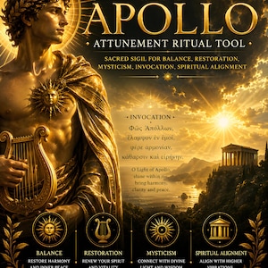 Guds Apollo Initieringsritualverktyg | Helig Sigil för balans, återställning, mysticism, invokation, andlig inriktning
