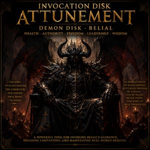 Invocation Disk Attunement - Demon Disk - Belial - Wealth - Authority - Freedom - Leadership  - Wisdom
