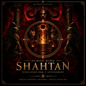 Demon King Shahtan Invocation Disk | Attunement | Occult Esoteric Artwork | Ritual Altar Art