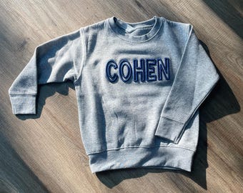 Puff embroidered toddler sweater