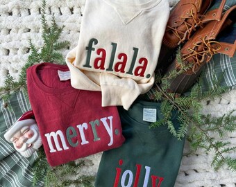 Embroidered Christmas sweatshirt