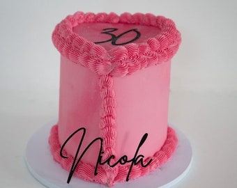 Personalised Cake Name Age Charm Topper, Custom Glitter Mirror Cake Charm, Happy Birthday Name Cake Charm Toppers