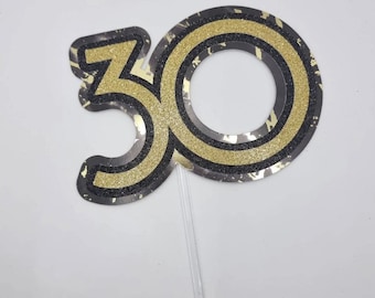Great Gatsby theme age cake topper, Gatsby Cake Charm, personalised glitter cake topper