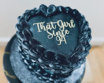 That Girl Since Cake Topper Charm, Personalised Cake Name Charm, Custom Glitter Mirror Cake Charm, Happy Birthday Cake Charm Toppers
