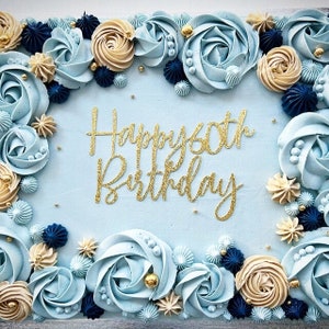 Personalisierter Kuchen Name Charm, Benutzerdefinierte Glitter Spiegel Kuchen Charm, alles Gute zum Geburtstag Cake Charm Toppers
