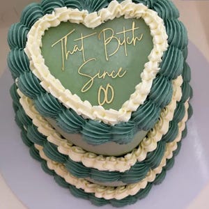 That Bitch Since Cake Topper Charm, Personalised Cake Name Charm, Custom Glitter Mirror Cake Charm, Happy Birthday Cake Charm Toppers