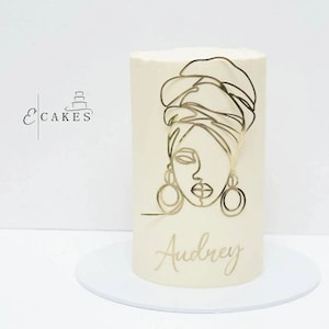 Lijnkunst gezichtstaarttopper bedelnaam set, abstracte lijnkunst taarttopper, aangepaste naam glitterfolietaartbedel