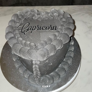 Zodiac Star Sign Cake Topper Charm, Glitter Mirror Cake Charm, Foil Mirror Cake Topper Charm