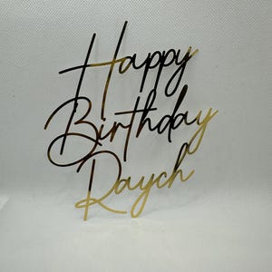 Gepersonaliseerde cakenaambedel, aangepaste glitter of spiegel verjaardagstaart topper decoratie