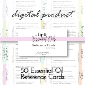 50 Essential Oil Reference Cards ~ Digital Download