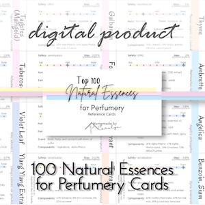 100 Natural Perfume Essence Cards ~ Digital Download