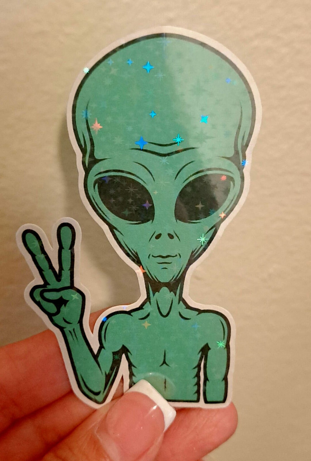 Alien Stickers, Horror, Glitter Stickers - Etsy