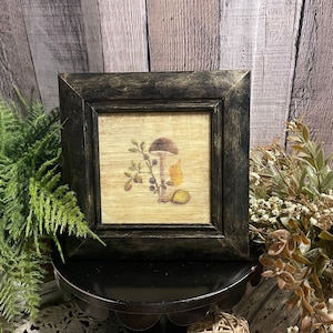 Tiered Tray Decor, Boho Forest Mushroom Art for Home and Office, Woodland Tabletop Decor, Unique Nature Lover Gift, Cottage Farmhouse Decor