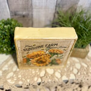 Fall Honey Bee Home Decore Canvas, Sunflower Home Decore, Sunflower & Bee Farm Kitchen Decorating, Farmhouse Decorator Gift For Bee Lovers, sunflower and honeybee canvas for farmhouse home decorating,summer and fall home decore for tiered tray/tables