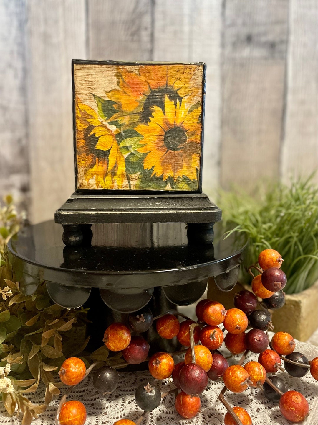 Sunflower Farmhouse Canvas for Summer Tier Tray Decorating, Farmhouse ...