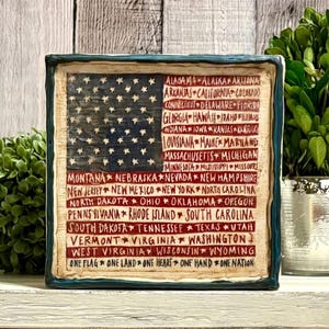 Patriotic Vintage Summer Tray Decor, July 4th Table Decorators Gift, Old Glory Rustic Decor For Independence Day, Seasonal Flag Theme