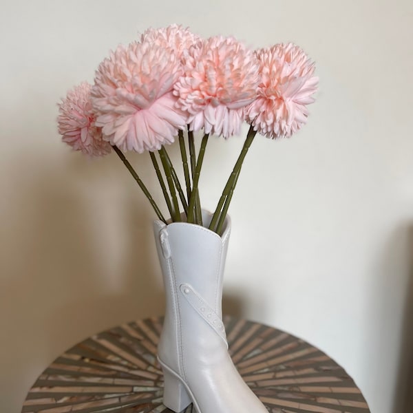 White Cowgirl Boot Vase