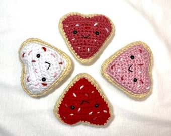 Crocheted Valentine's Heart Cookies
