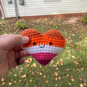 Crochet Pride Heart Plushie: Handmade LGBTQIA+ Home Decor
