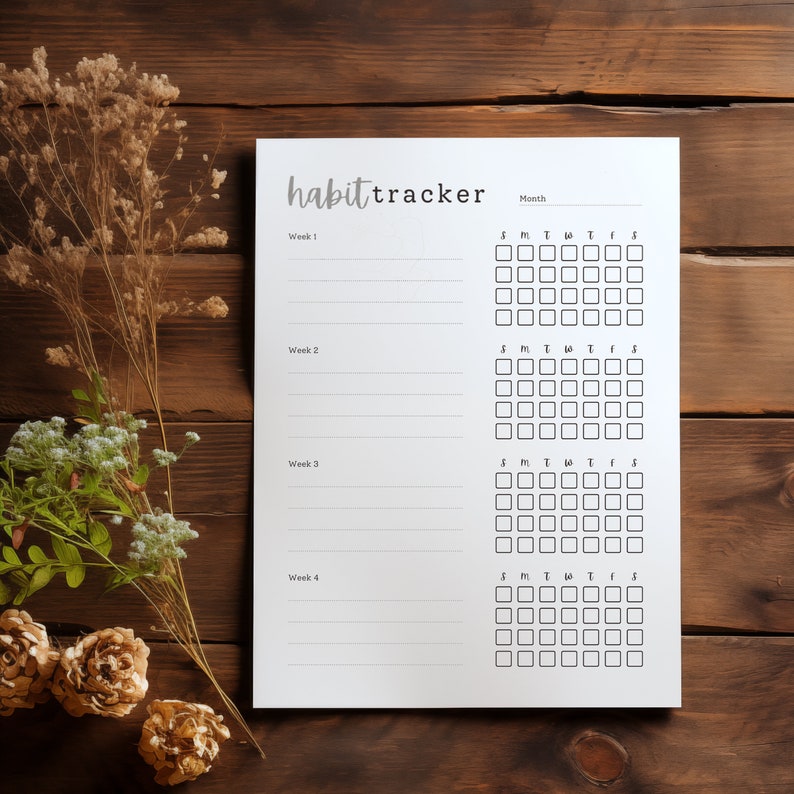 Floral Habit Tracker Printable - Etsy