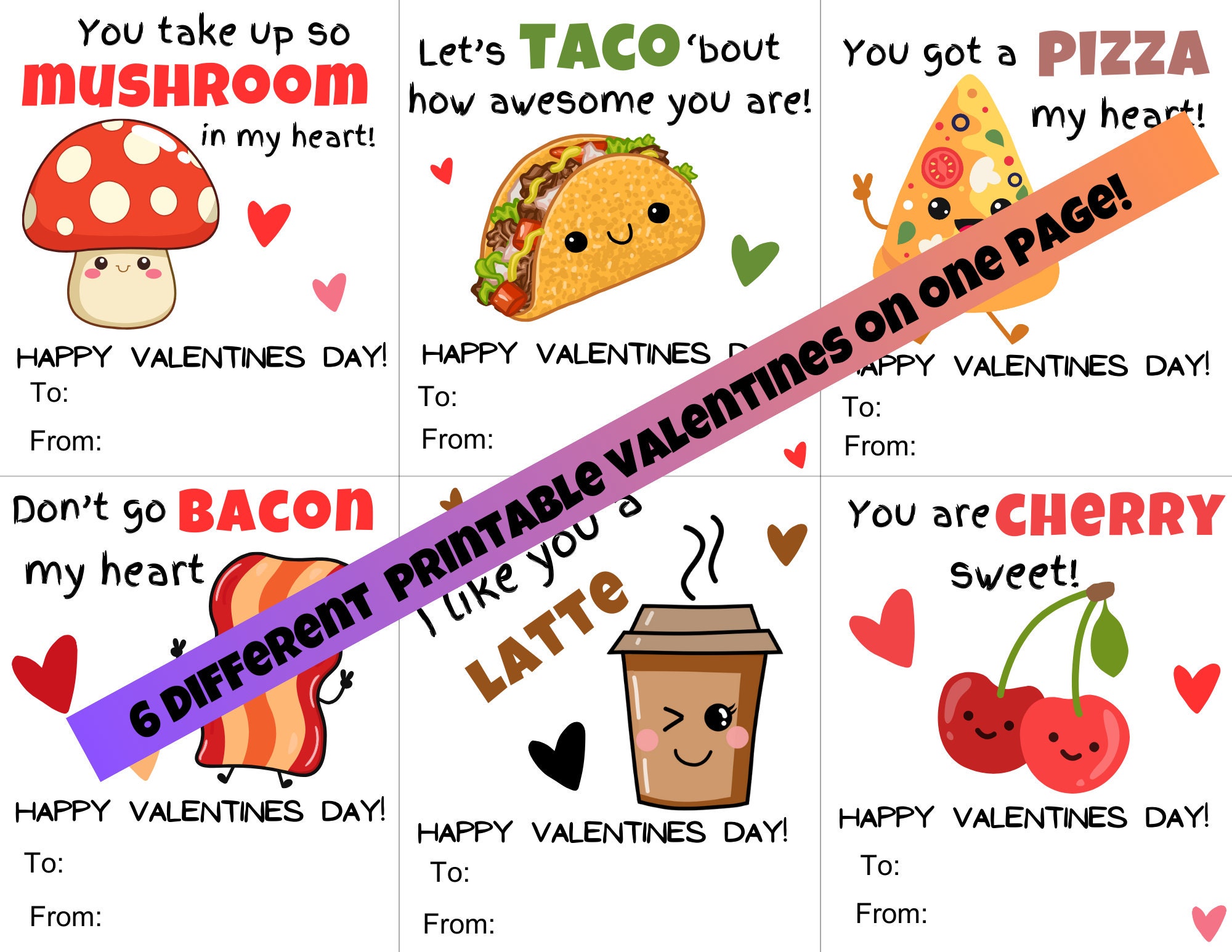 6 Cute and Funny Print at Home Valentine's Cards - Etsy