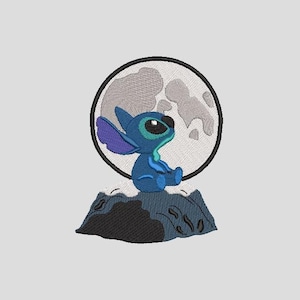 stitch with moon embroidery design pes, jef, dst, emb