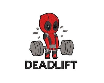 deadlift embroidery design pes, jef, dst, emb  3 size