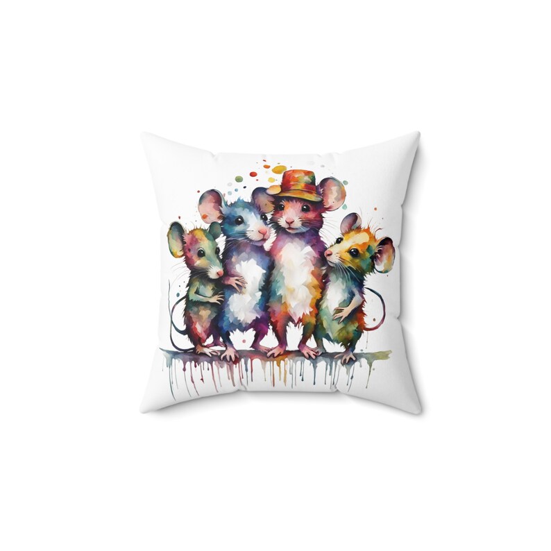 Sweet Mice Family Square Pillow image 3