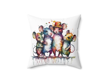 Sweet Mice Family Square Pillow