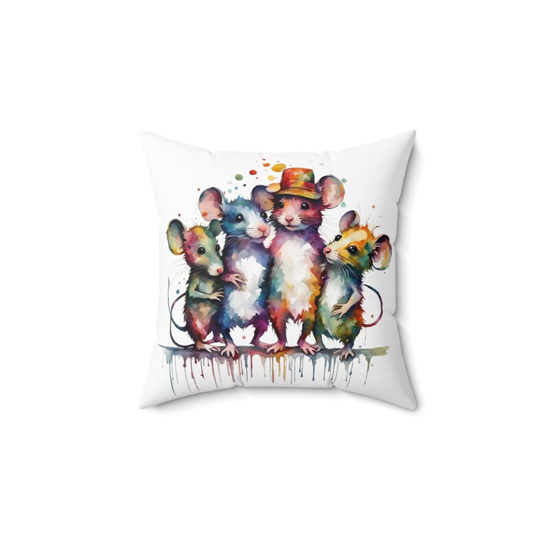 Sweet Mice Family Square Pillow image 1