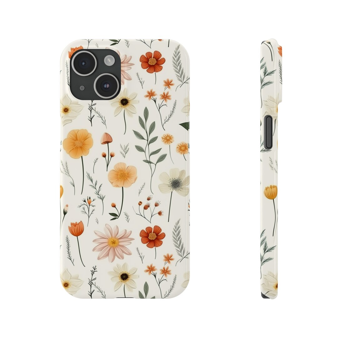 Cell Phone Case Spring Elegant Wildflower Slim Case for Modern Smartphones, Spring Phone Case ...