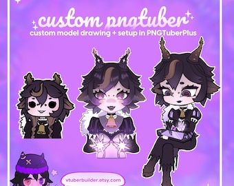Arte PNGTUBER PERSONALIZADA + Configuração no PNGTuberPlus - feito sob encomenda - encomenda de personagem chibi de anime - modelo png para streaming e criação de vídeo