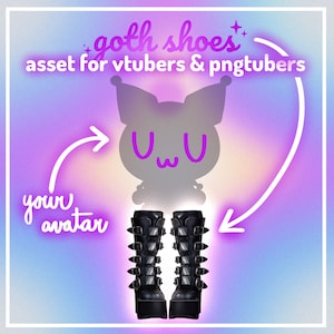 Goth Shoes Vtuber Asset For Streaming - Chibi Pngtuber Funny Meme Assets - Twitch Stream Cute Big Platform Demonia Punk Kawaii Fashion Shoes