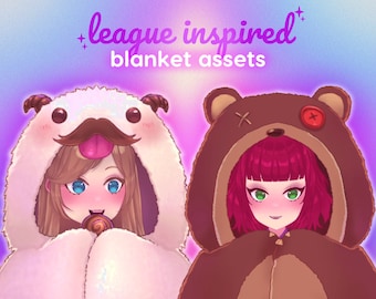 Recurso de cobertor VTUBER inspirado em LoL - Recursos fofos de Poro e Tubbers de League of Legends para streamers - Modelo Live2D de recurso Vtuber manipulado