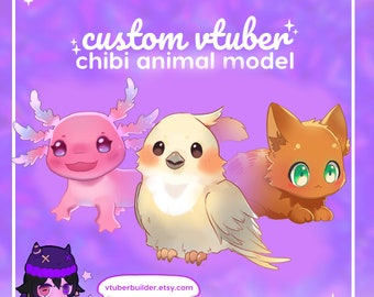 CUSTOM VTUBER ANIMAL chibi model - Vtuber Mascot - Rigged Chibi Animal Live2D Model - Cute Made To Order Animal Avatar - Twitch Streamer