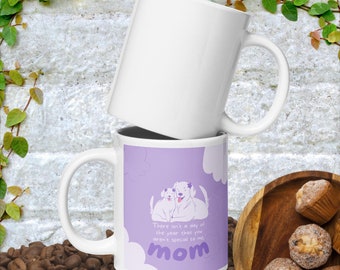 Cute Dog Lover Mom Edition White glossy mug