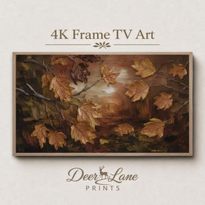 Abstract Autumn Leaves Frame TV Art | Textured Fall Decor (Digital Download)
